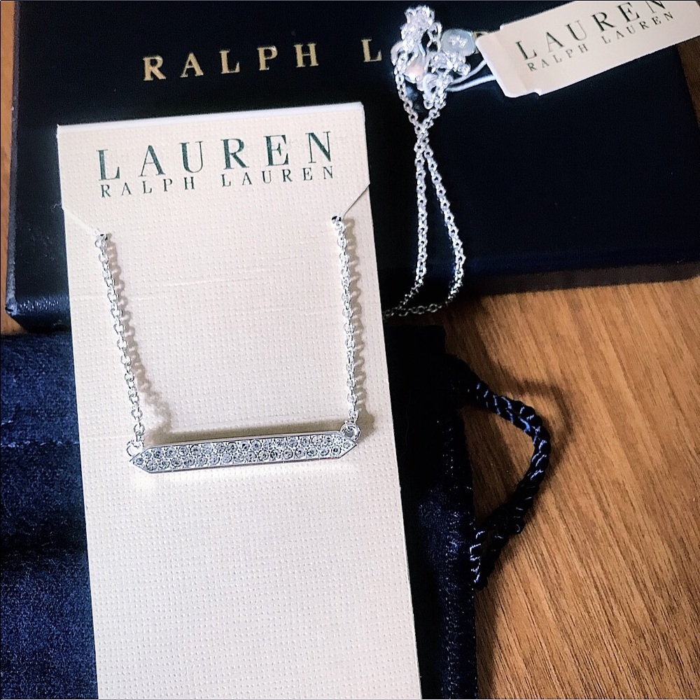 Ralph Lauren silver studded bar necklace